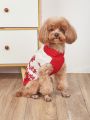 PETSIN Red And White Warm Autumn/Winter Small Deer Design Pet Sweater, Suitable For Cats And Dogs