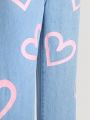 Tween Girls' Heart Printed Straight Leg Jeans