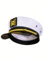 1PC Women White Yacht Boat Ship Sailor Captain Costume Adjustable Hat Navy Marine Admiral custom Cap