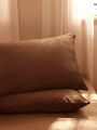 2pcs/set Caramel Color Crystal Velvet Pillowcases