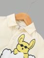 SHEIN Young Boy Cartoon Dog & Letter Print Short Sleeve Polo Shirt