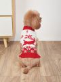 PETSIN Red And White Warm Autumn/Winter Small Deer Design Pet Sweater, Suitable For Cats And Dogs
