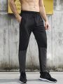 Fitness Men's Drawstring Waistband Slanted Pocket Sports Pants