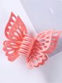 1pc Large Double Layer Hollow Out Butterfly Hair Clip For Women, Shark Style Matte Hair Claw Styling Tool