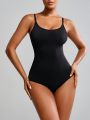 SHEIN SHAPE Ladies' Pure Color Bodycon Shaping Bodysuit