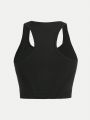 SHEIN Teen Girls' Seamless Knitted Athletic Vest