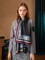 HARRY POTTER X SHEIN Harry Potter Collaboration Vintage Black Breathable Shawl Scarf, Perfect For Daily Wear