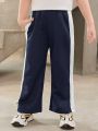 SHEIN Comfortable Color Block Leisure Pants For Toddler Boys