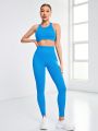 Yoga Basic Women's Solid Color Tight-fitting Sportswear Set