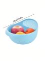 1pc Multifunctional Rice Washer & Vegetable/fruit Basket With Drainage & Handle, Random Color, For Home Use