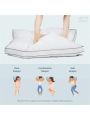 2 Pack Goose Down Feather Bed Pillows 233TC with 100% Cotton Cover, Machine Washable
