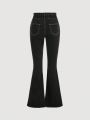 SHEIN Teen Girls' Casual High Waisted Stretchy Slim Fit Flared Jeans