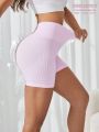 SHEIN Yoga Basic Solid Color Sports Shorts