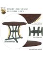 Merax 5-Piece Round Dining Table and Chair Set with Special-shaped Legs and an Exquisitely Designed Hollow Chair Back for Dining Room