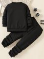 SHEIN Boys' Astronaut Print Sweatshirt And Jogger Pants Set