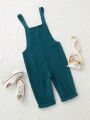 SHEIN Kids EVRYDAY Toddler Boys' Comfortable Sleeveless Overalls For Everyday Casual Wear, Spring/Summer