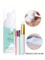 60mL Eyelash Shampoo Foam Lashes Cleanser For Eyelash Extension Gentle Shampoo + Brush for Makeup Remover Paraben & Sulfate & Oil Free for Salon and Home Use (Random Color Brush)