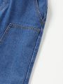 SHEIN Boys' Regular Fit Non-elastic Comfortable Straight Leg Jeans, Spring Autumn