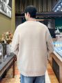 Men's Casual Long Sleeve Sweater With Raw Edge Decoration