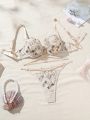 Wedding Season Women's Romantic Embroidery Bra Set (2pcs)