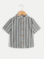 SHEIN Kids SUNSHNE Young Boys' Comfortable Short Sleeve Shirt
