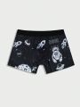 Men's Comfortable Boxer Briefs With Space Astronaut Pattern