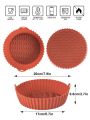SHEIN Basic living 1pc Air Fryer Silicone Pot, Red Round Heat Resistant Reusable Air Fryer Liner For Baking
