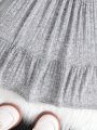 SHEIN Kids CHARMNG Young Girl Marled Knit Ruffle Hem Dress