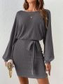 SHEIN Frenchy Women's Batwing Sleeve Long Sleeve Dress