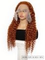 Transparent Lace Deep Curly Wave 13*6 Lace Front Ginger Orange Colored Human Hair Wigs For Women