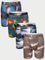 4pcs Men's Boxer Shorts With Starry Print