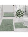 H.VERSAILTEX 3 Pieces Bathroom Rugs Sets Non Slip Extra Absorbent Bath Mat Set for Bathroom with Toilet Rugs for Tub, Shower Washable Carpets Set
