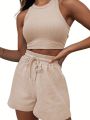 Women'S Solid Color Casual Two-Piece Set