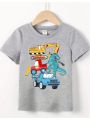 Little Boys' Dinosaur & Car Printed T-Shirt