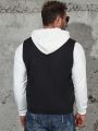 Men Plus Colorblock Zip Up Vest Coat