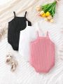 Unisex Baby Boys Girls' Summer Cool Three Colors Sibling Matching Bodysuit With Straps