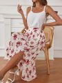 SHEIN Frenchy Women's Floral Printed Flowy Skirt