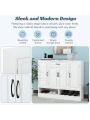 Sleek and Modern Shoe Cabinet with Adjustable Shelves, Minimalist Shoe Storage Organizer with Sturdy Top Surface, Space-saving Design Side Board for Various Sizes of Items