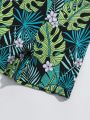 Boys' (Big) Tropical Letter Printed Swimwear Set