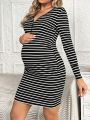 SHEIN Maternity Striped Dress