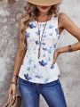 EMERY ROSE Women'S Floral Loose Fit Sleeveless Camisole Top
