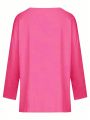 Plus Size Women's Long Sleeve T-Shirt With Arched Hem