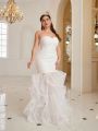 SHEIN Belle Tube Top, Curled Irregular Fishtail, Sequin Embroidery Splicing Mesh, Plus Size Wedding Dress