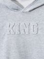 Teen Boy Casual Hooded Sweatshirt With Embossed Letter Design