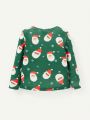 Cozy Cub Baby Boys' Christmas Patterned Round Neck Pullover And Pants Set