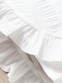 SHEIN Kids CHARMNG Young Girls' Detachable Belt Ruffle Hem Shorts