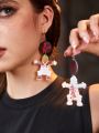 Willy Wonka and the Chocolate Factory X ROMWE Figure & Letter Graphic Drop Earrings