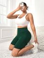 Yoga Basic Plus Size High Waisted Athletic Shorts