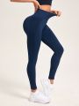 Solid Color High Waist Sports Leggings