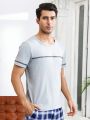 Men'S Leisurewear Top With Exposed Stitching